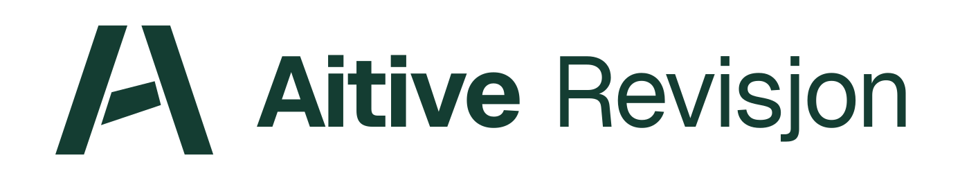 Aitive Revisjon, horizontal logo – lys bakgrunn