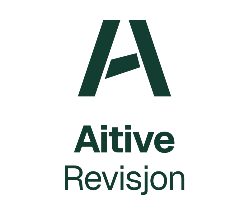 Aitive Revisjon, stacked logo – lys bakgrunn